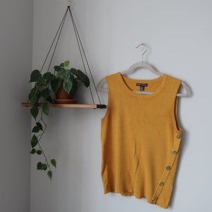 Cable & Gauge Yellow/Gold Sleeveless Top, Size M